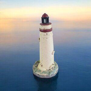 Vintage Geo Z Lefton Lighthouse Figurine‎ 6.25" Hand painted 1993 Marbel Head